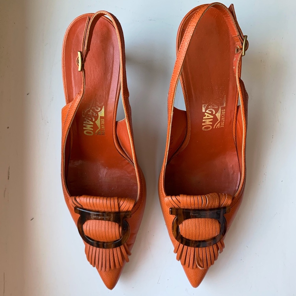 Salvatore Ferragamo Burnt Orange Slingback